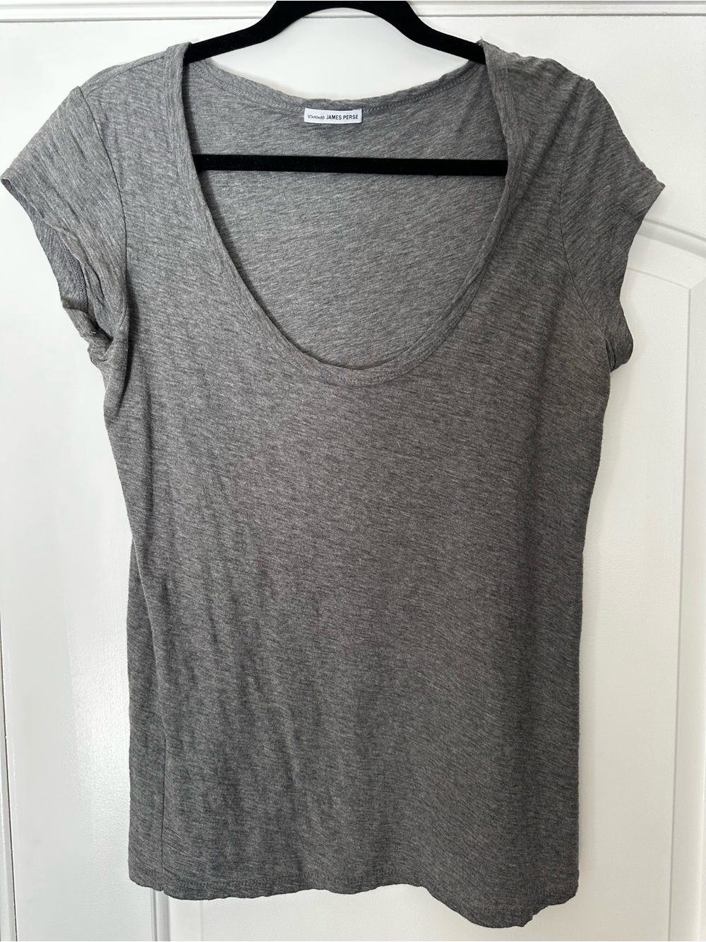 James Perse Gray Scoop Neck Tank